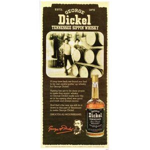1981 George Dickel Tennessee Whisky Vintage Print Ad Whiskey Barrels Wall Art